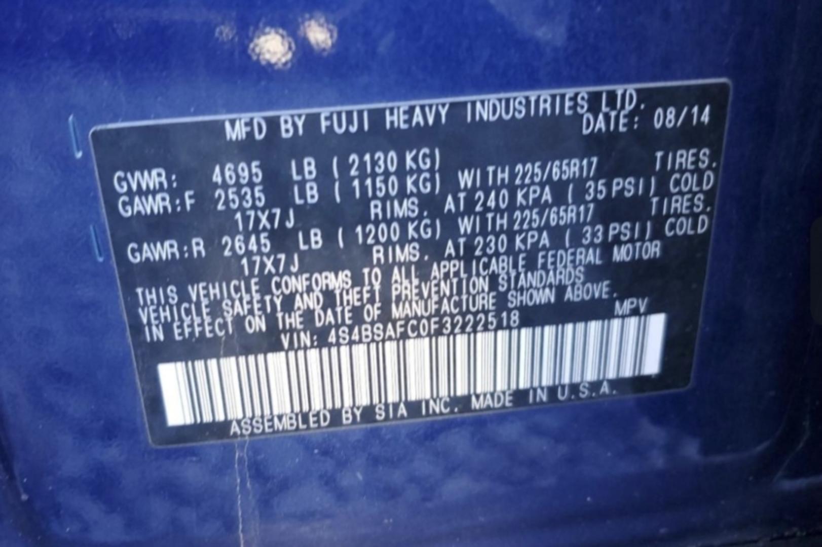 Subaru Outback 2015 — photo 2
